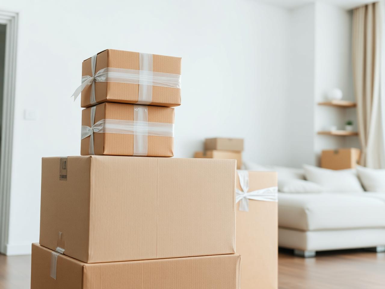 Packed boxes ready for moving